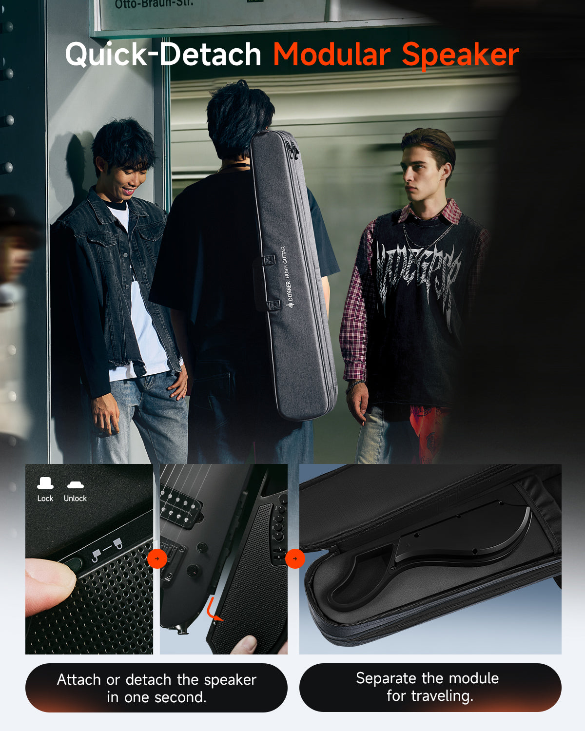 Donner HUSH X LIVE Travel Guitar (MIYAVI Edition Available)