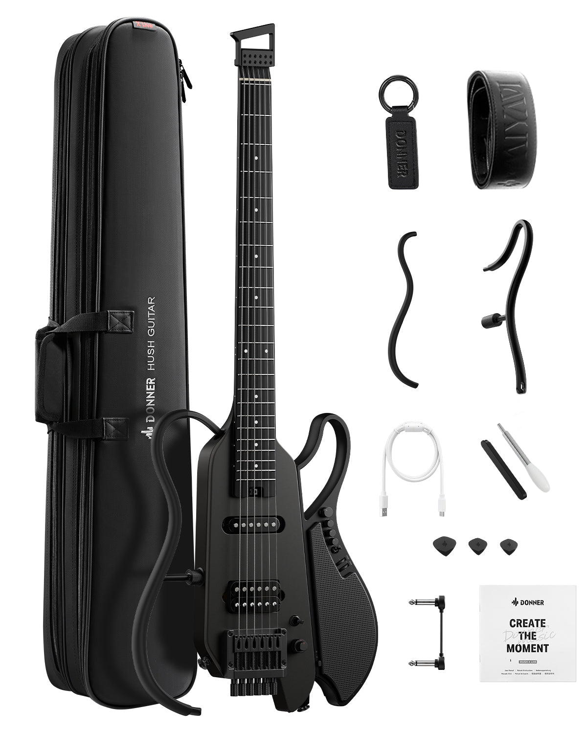 Donner HUSH X LIVE Travel Guitar (MIYAVI Edition Available)