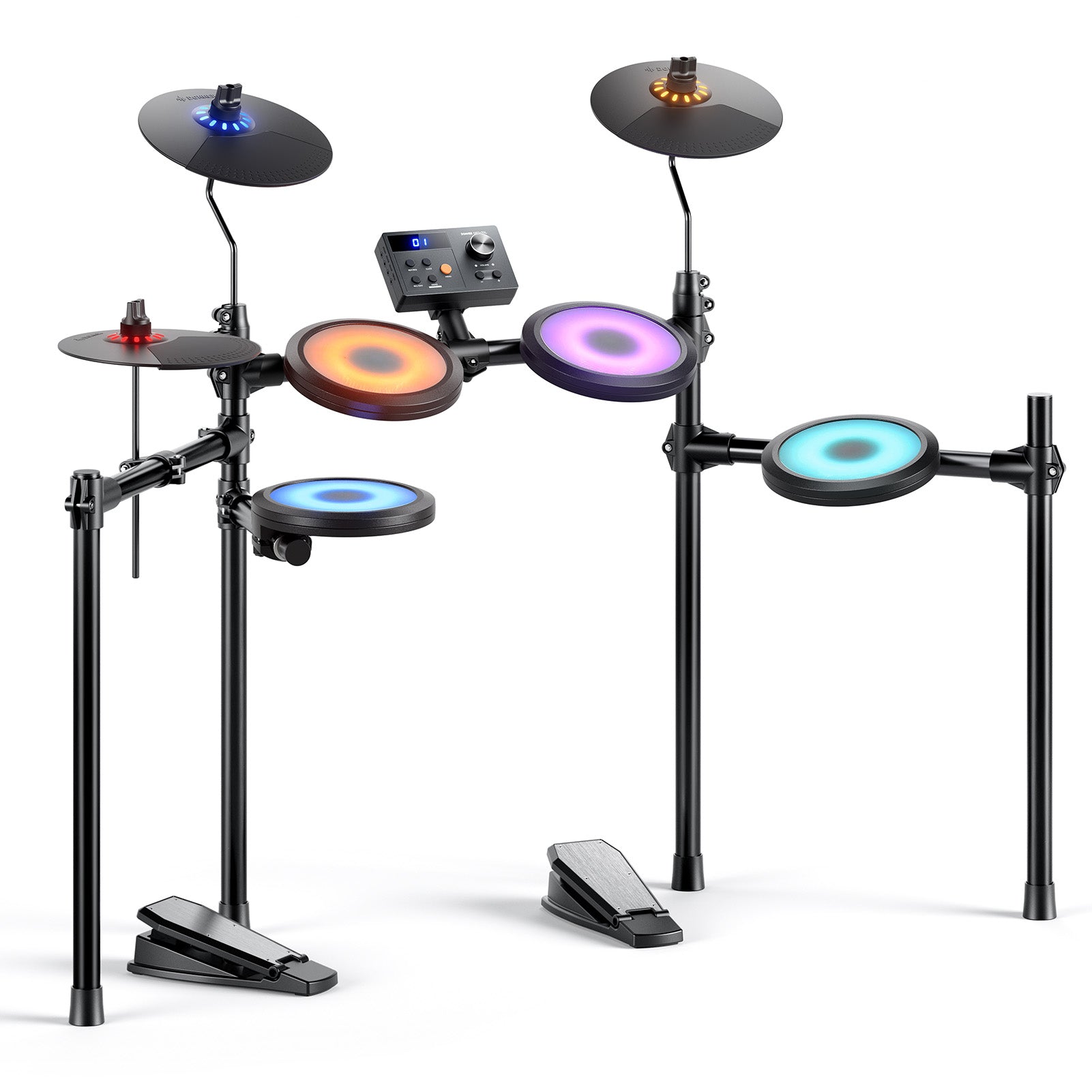 Donner DED-70L Beginner Electronic Drum Set with LED Light