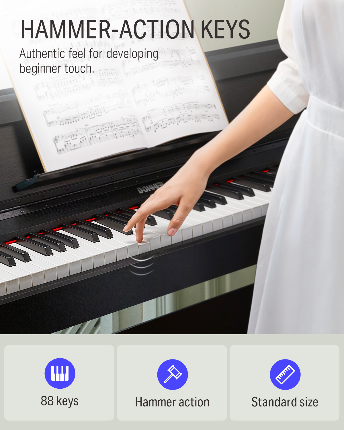 Donner DDP-90 Weighted Upright Digital Piano