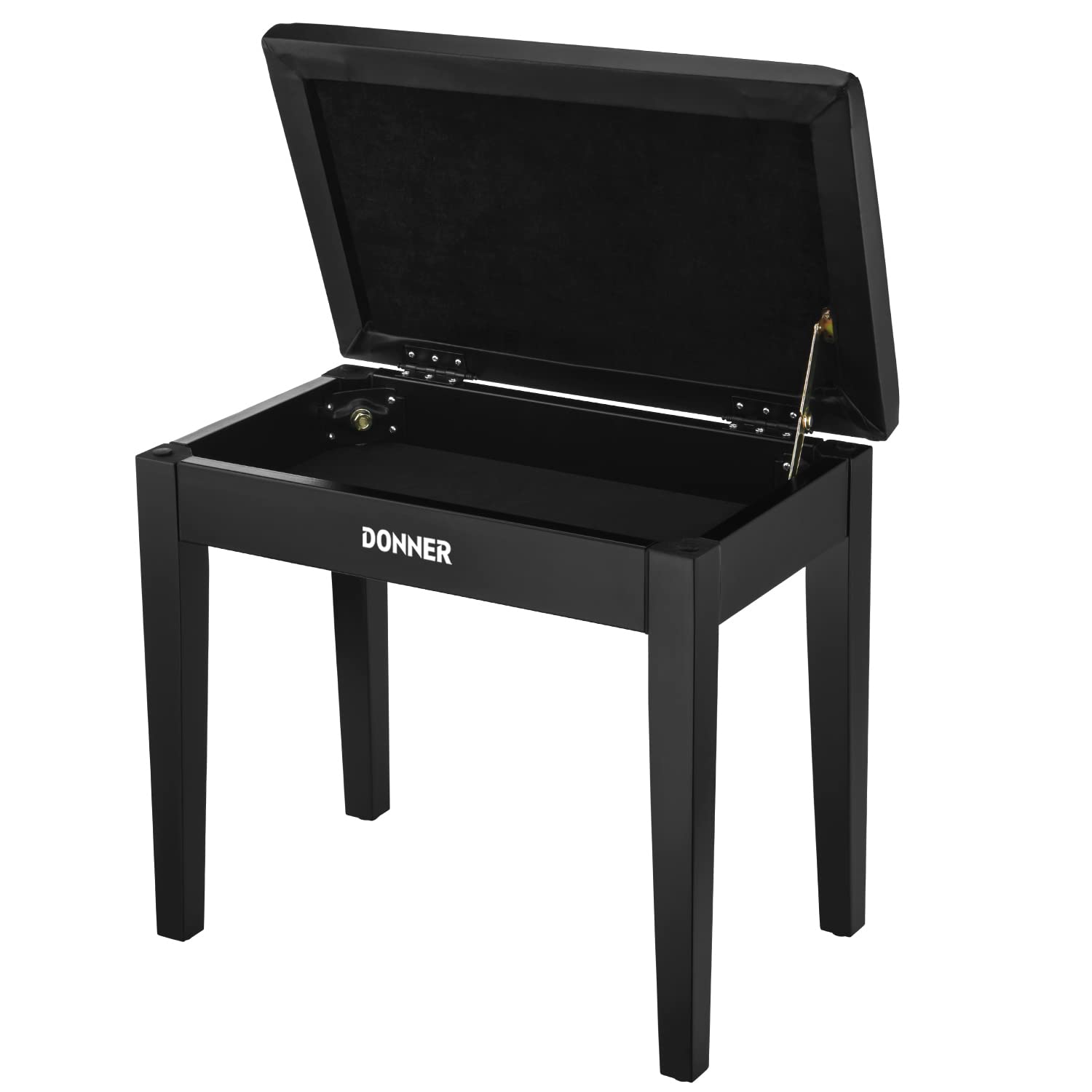 Donner DKB-10 Solid Wood Piano Bench with Storage Black
