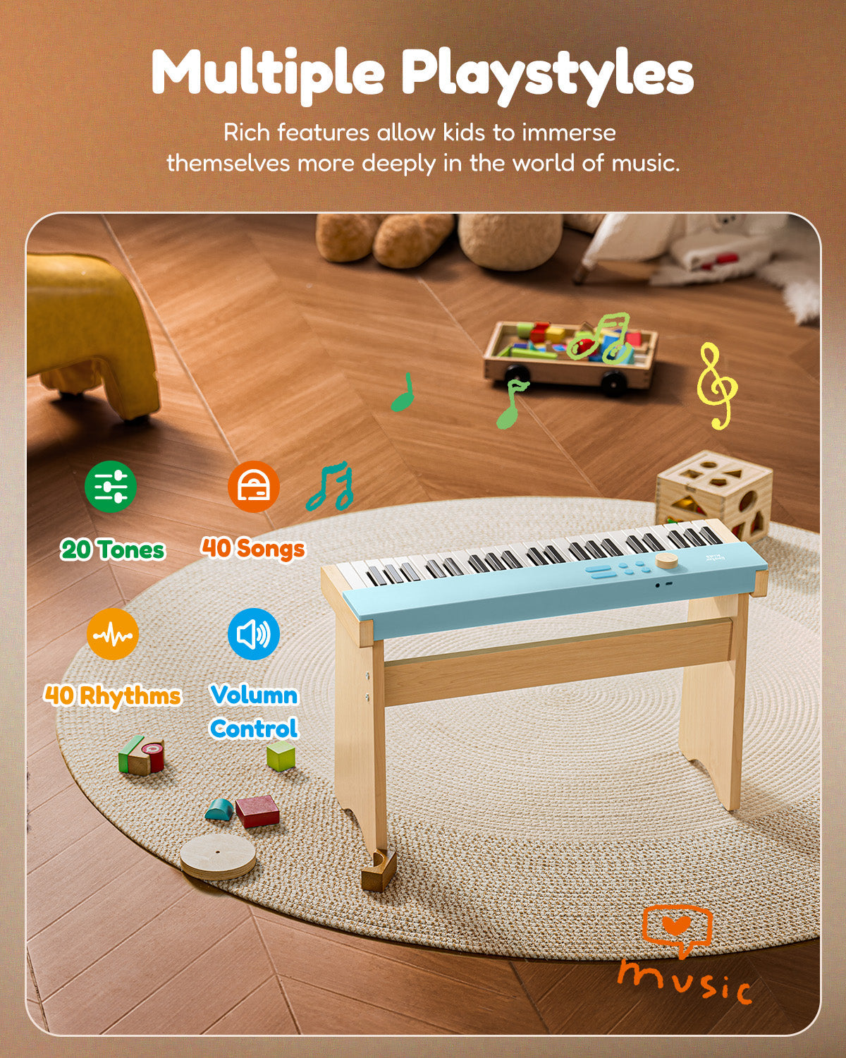 Eastar KIDO V-20 44 Key Mini Digital Keyboard with Stand