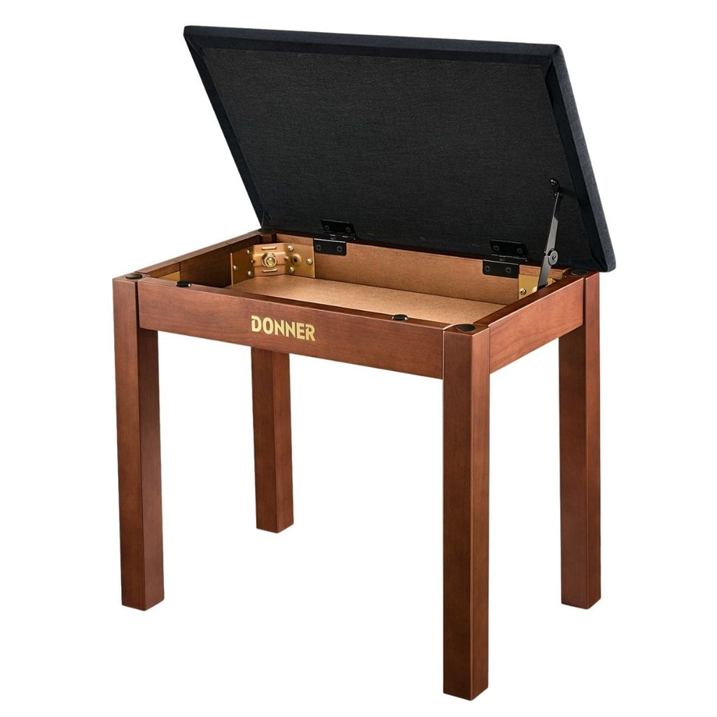 Donner DKB-10 Solid Wood Piano Bench with Storage Brown