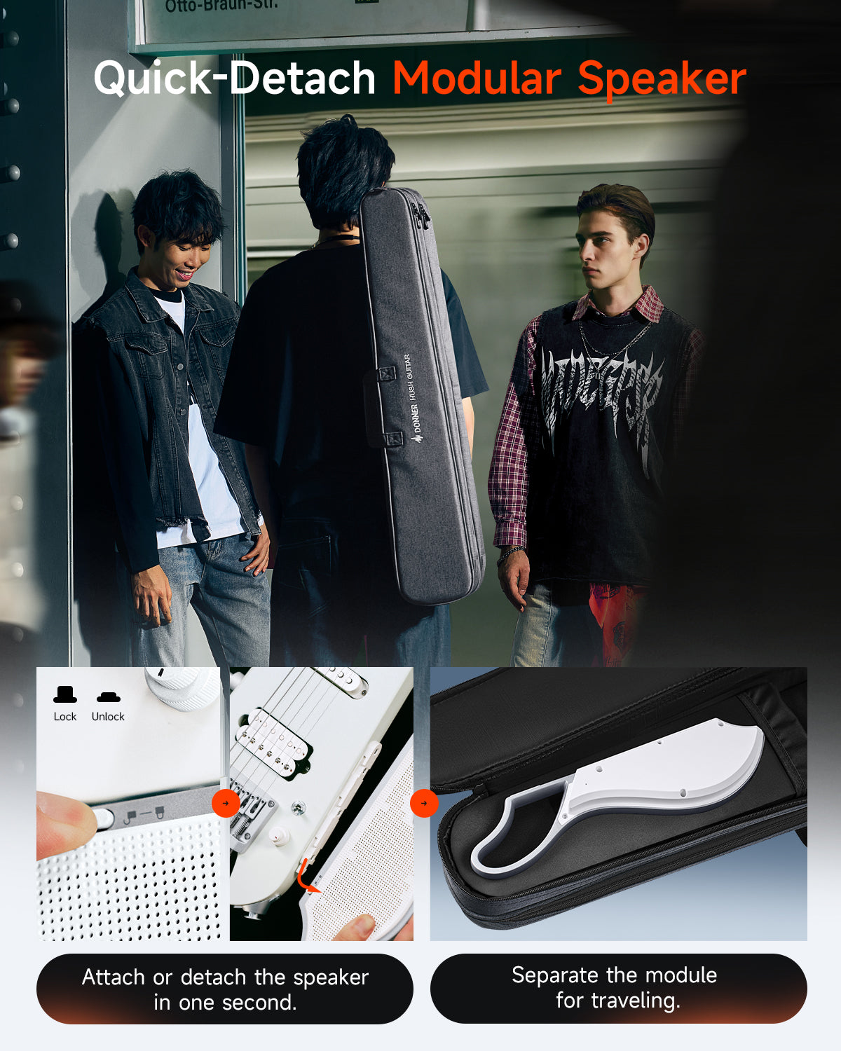 Donner HUSH X LIVE Travel Guitar (MIYAVI Edition Available)