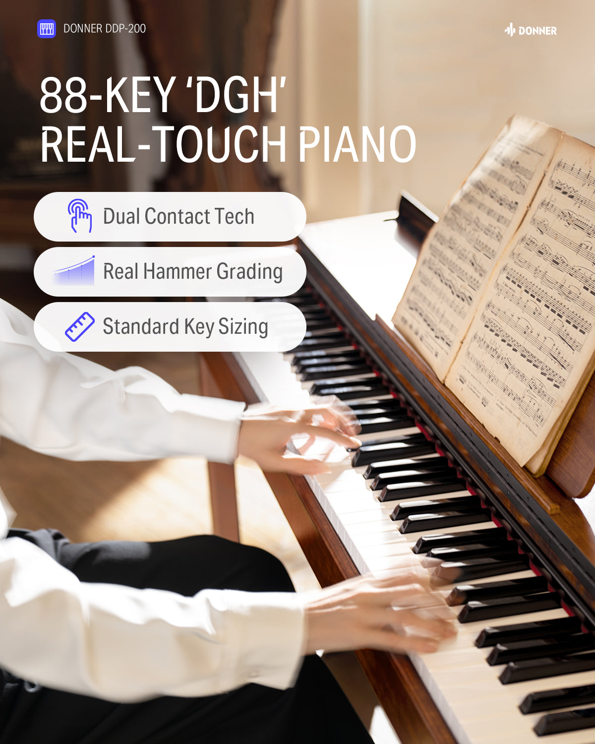 Donner DDP-200 Graded Hammer Action Digital Piano