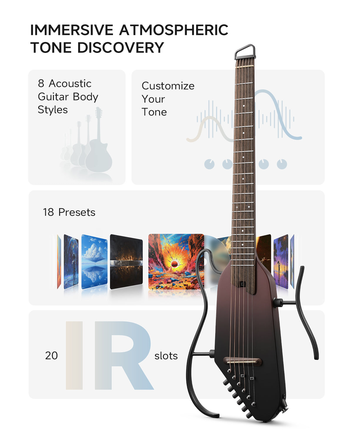 Donner HUSH I PRO Acoustic-Electric Travel Guitar