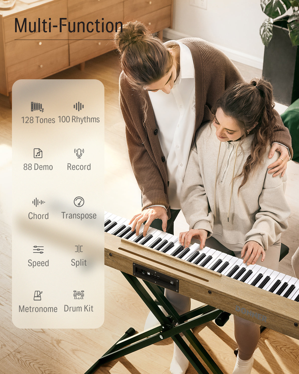 Donner DEP-1S Digital Piano Kit with X-Stand