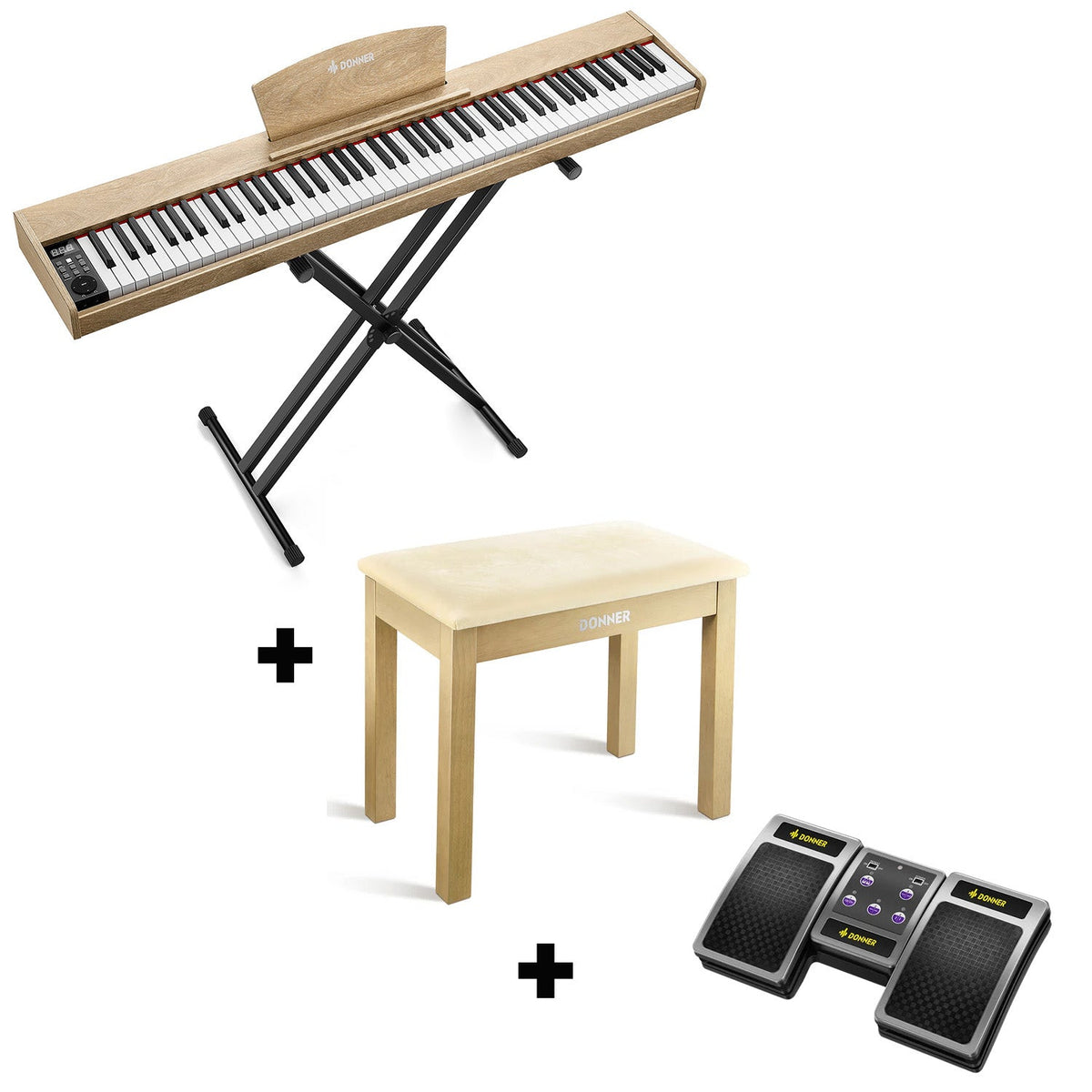 Donner DEP-1S Digital Piano Kit with X-Stand