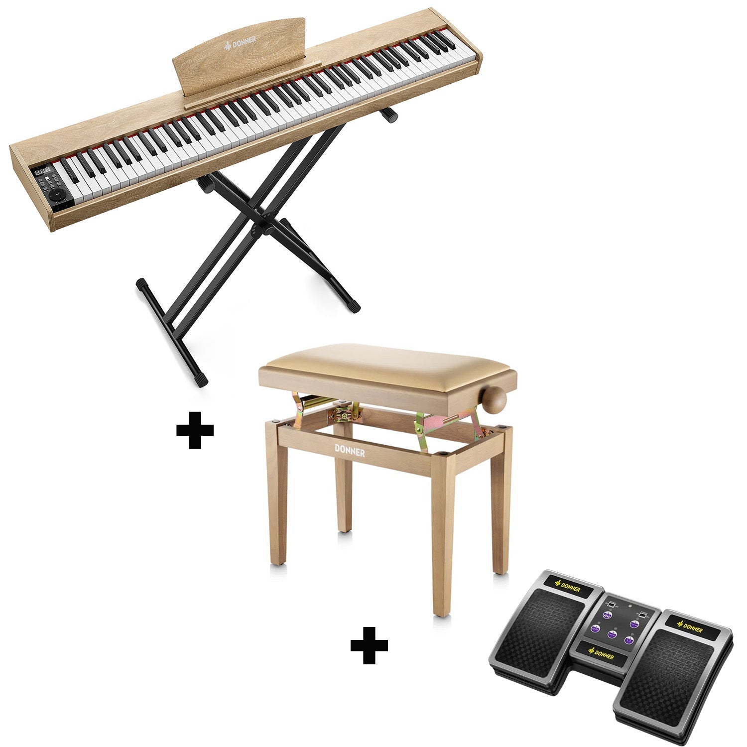 Donner DEP-1S Digital Piano Kit with X-Stand