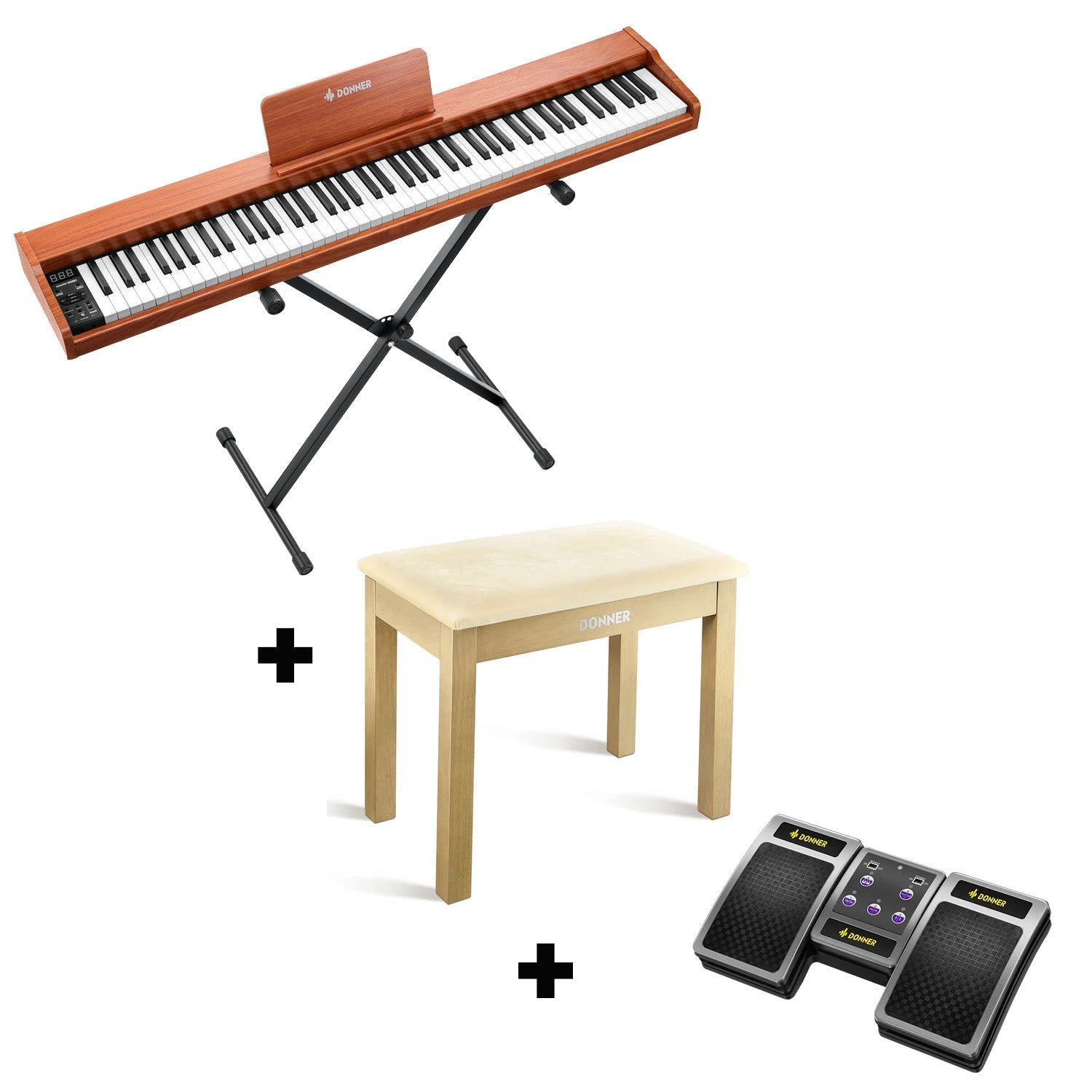 Donner DEP-1S Digital Piano Kit with X-Stand