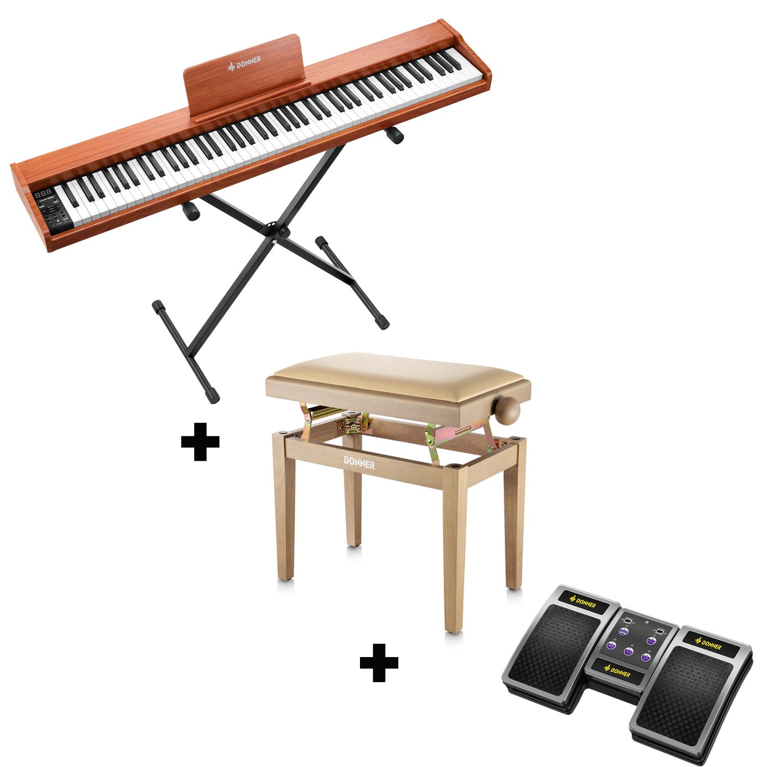 Donner DEP-1S Digital Piano Kit with X-Stand