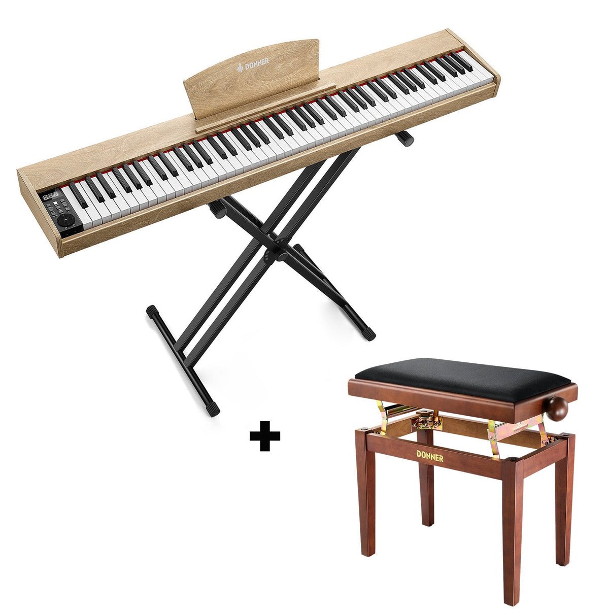 Donner DEP-1S Digital Piano Kit with X-Stand