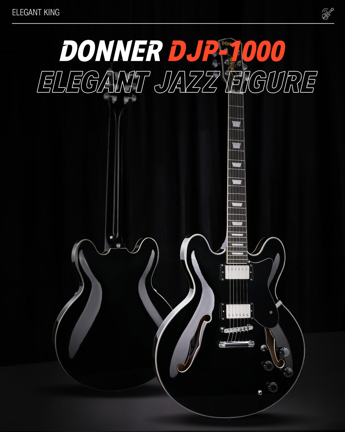 Donner DJP-1000 Electric Jazz Guitar