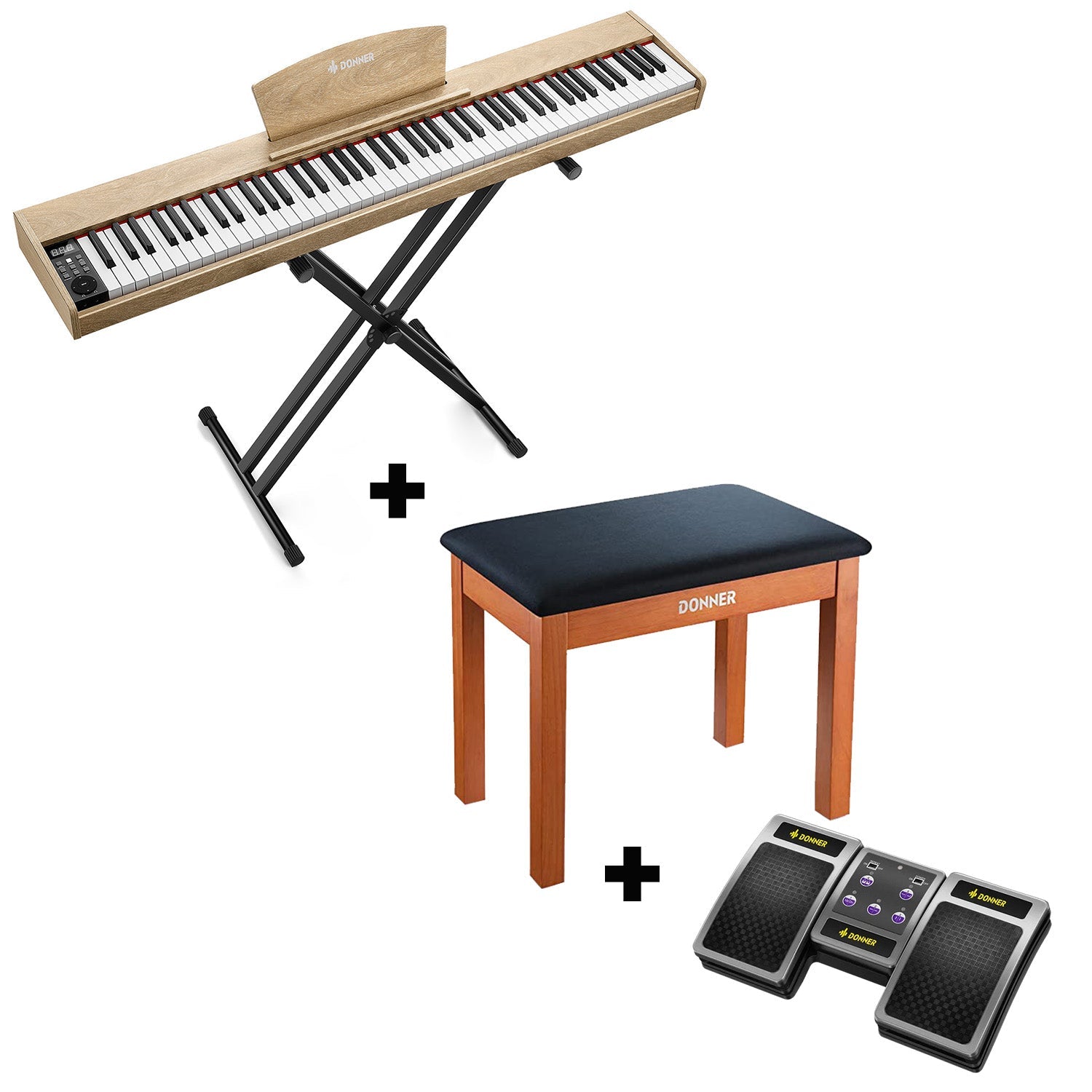 Donner DEP-1S Digital Piano Kit with X-Stand