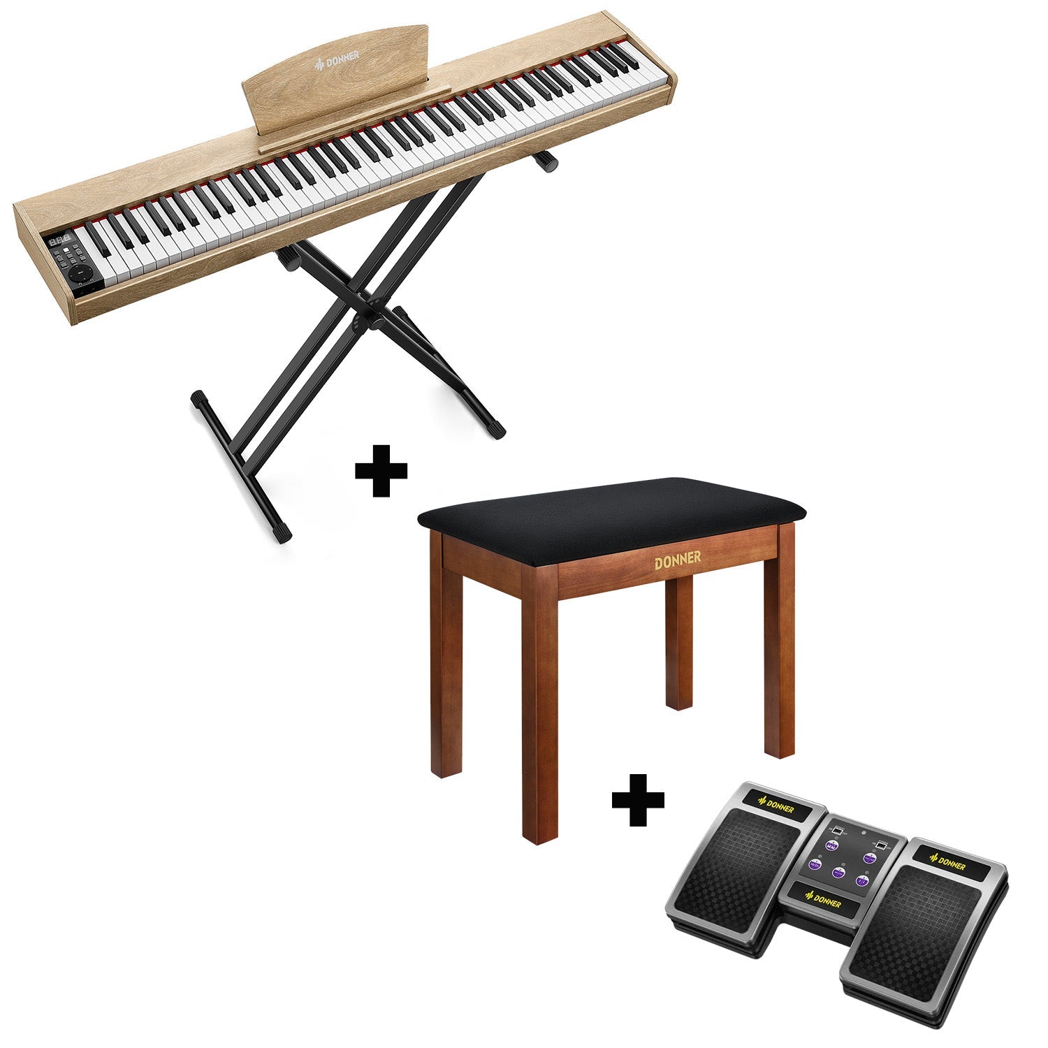 Donner DEP-1S Digital Piano Kit with X-Stand