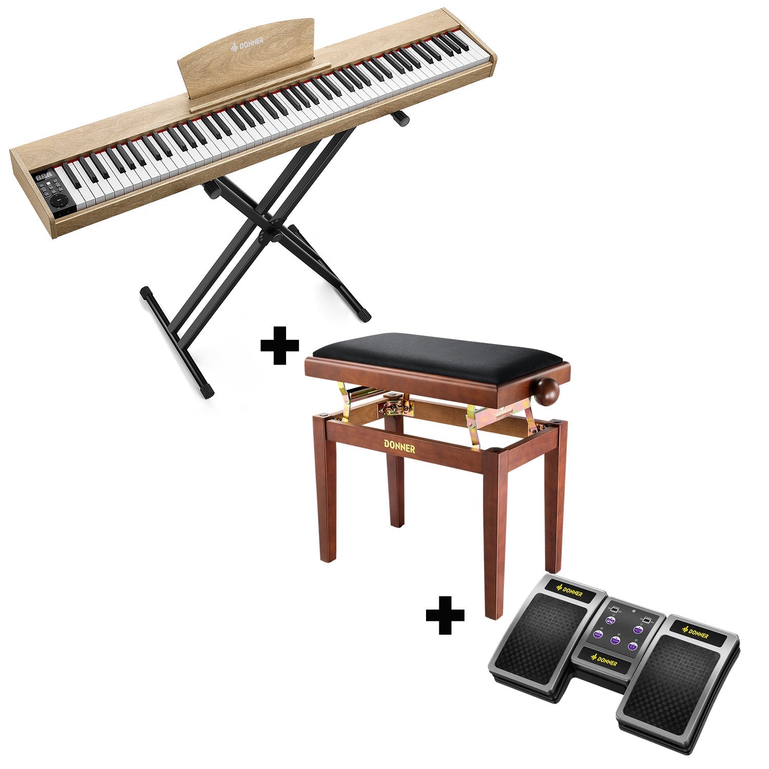 Donner DEP-1S Digital Piano Kit with X-Stand
