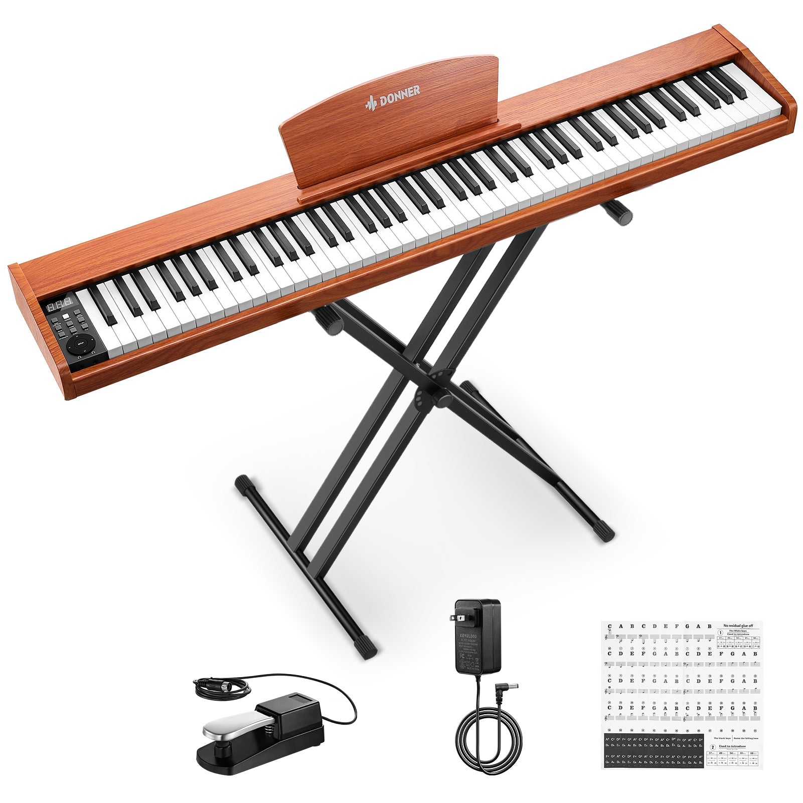 Donner DEP-1S Digital Piano Kit with X-Stand