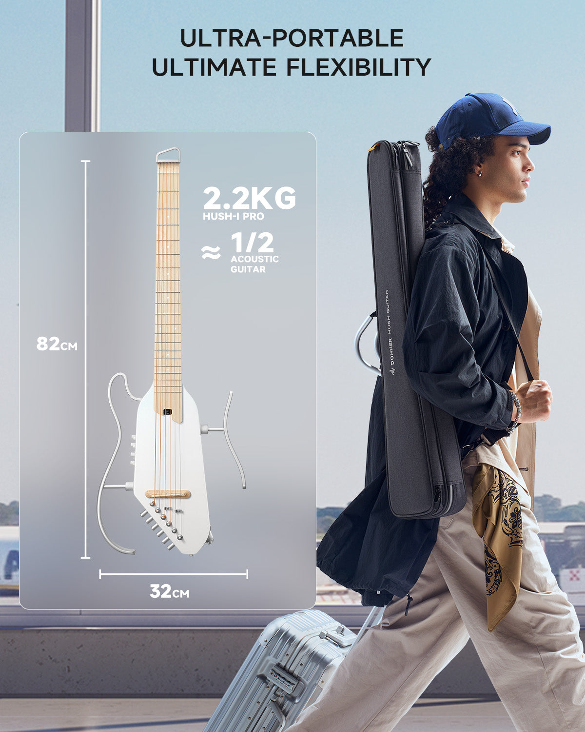 Donner HUSH I PRO Acoustic-Electric Travel Guitar