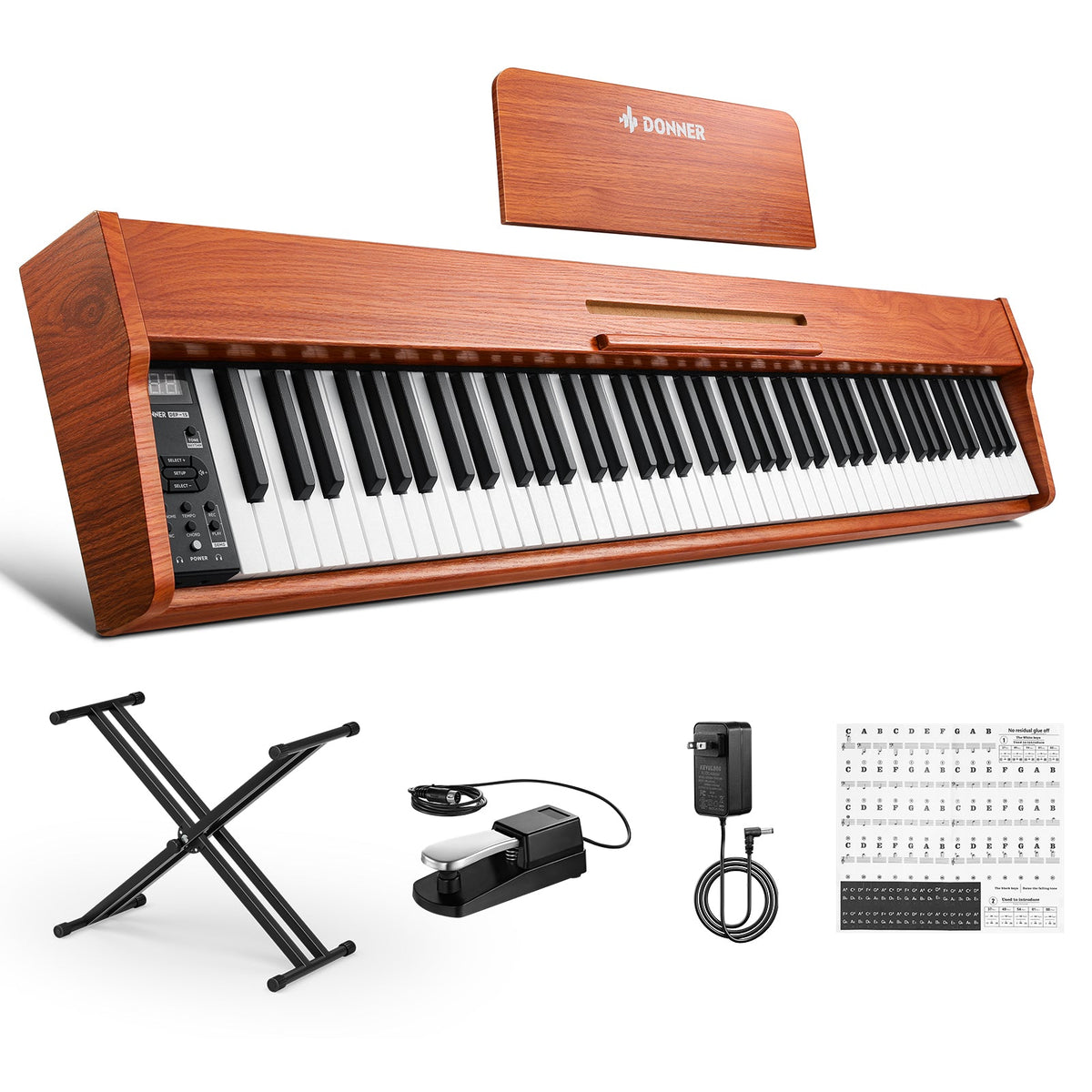 Donner DEP-1S Digital Piano Kit with X-Stand