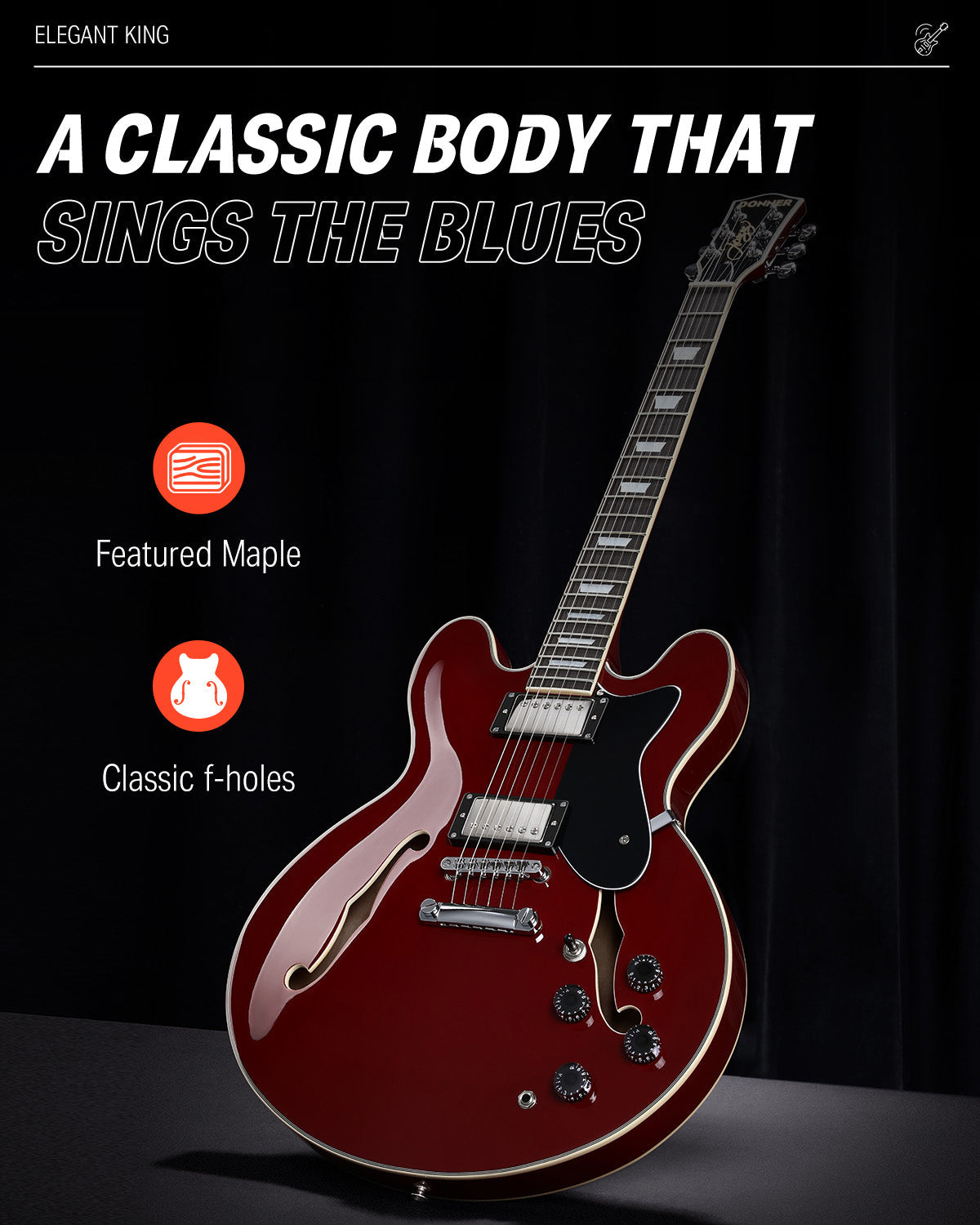 Donner DJP-1000 Electric Jazz Guitar