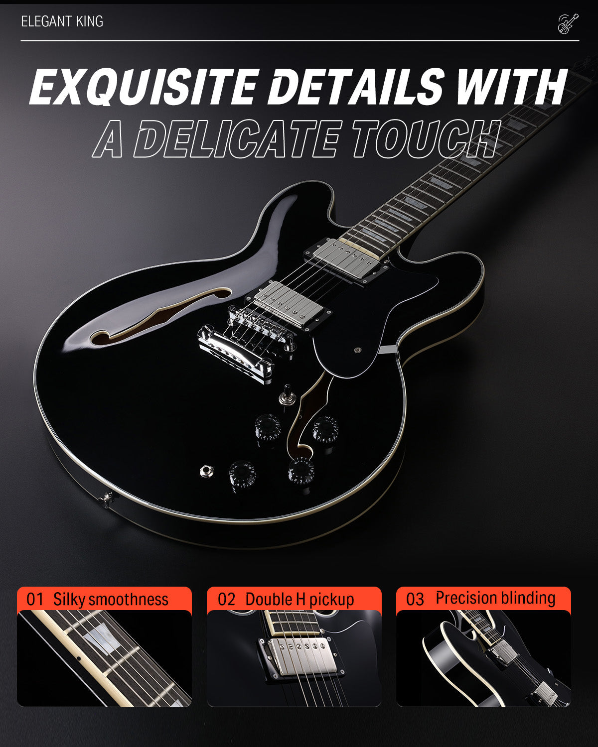 Donner DJP-1000 Electric Jazz Guitar