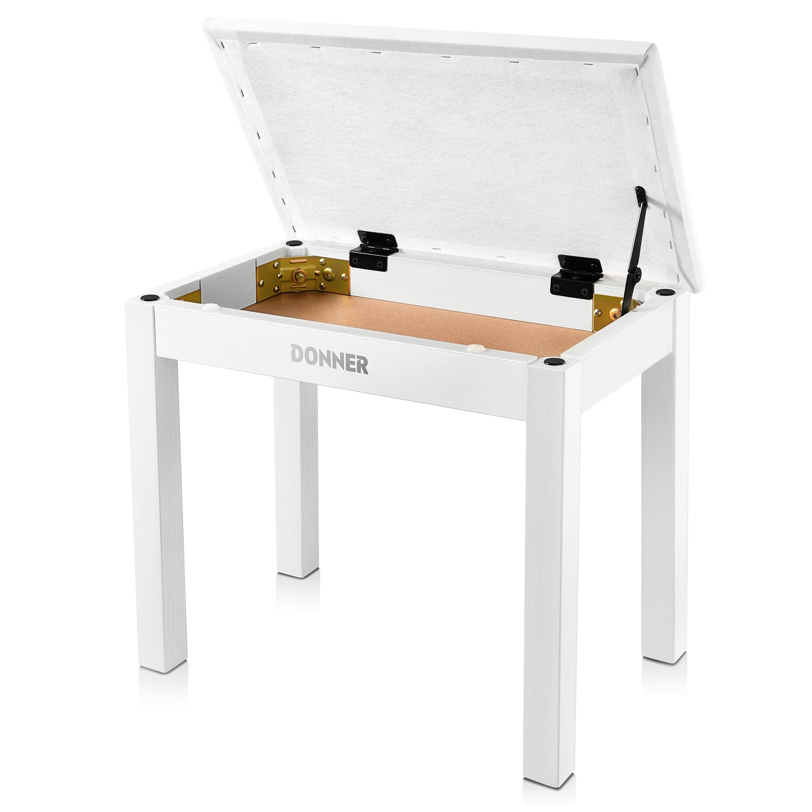 Donner DKB-10 Solid Wood Piano Bench with Storage White