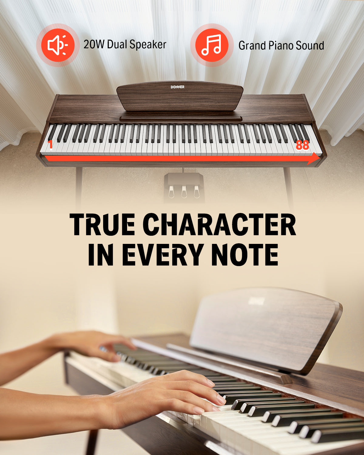 Donner DDP-80 Wooden Digital Piano