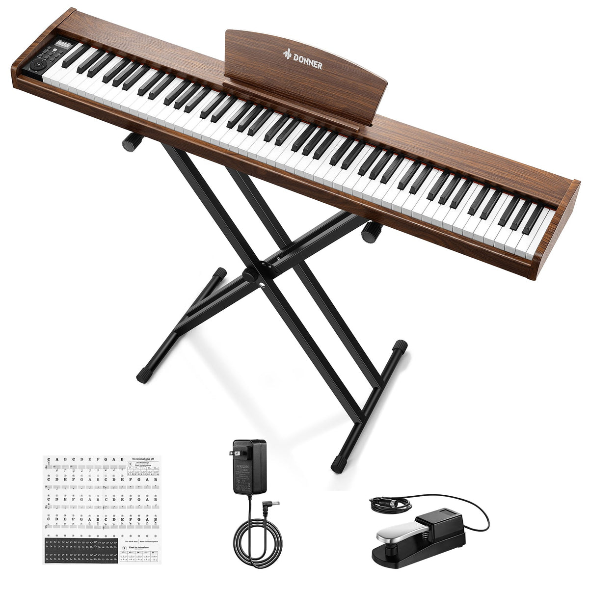 Donner DEP-1S Digital Piano Kit with X-Stand