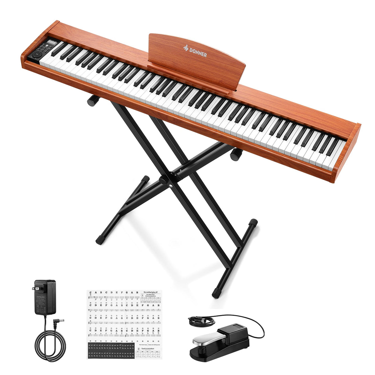 Donner DEP-1S Digital Piano Kit with X-Stand