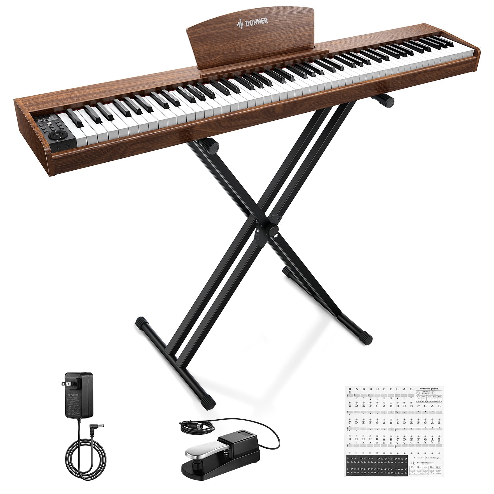 Donner DEP-1S Digital Piano Kit with X-Stand