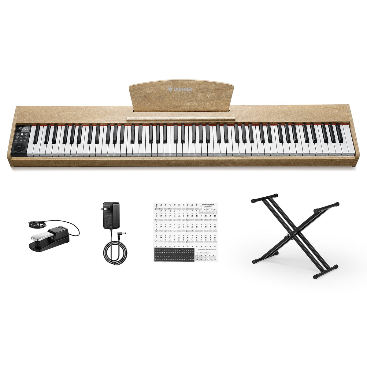 Donner DEP-1S Digital Piano Kit with X-Stand