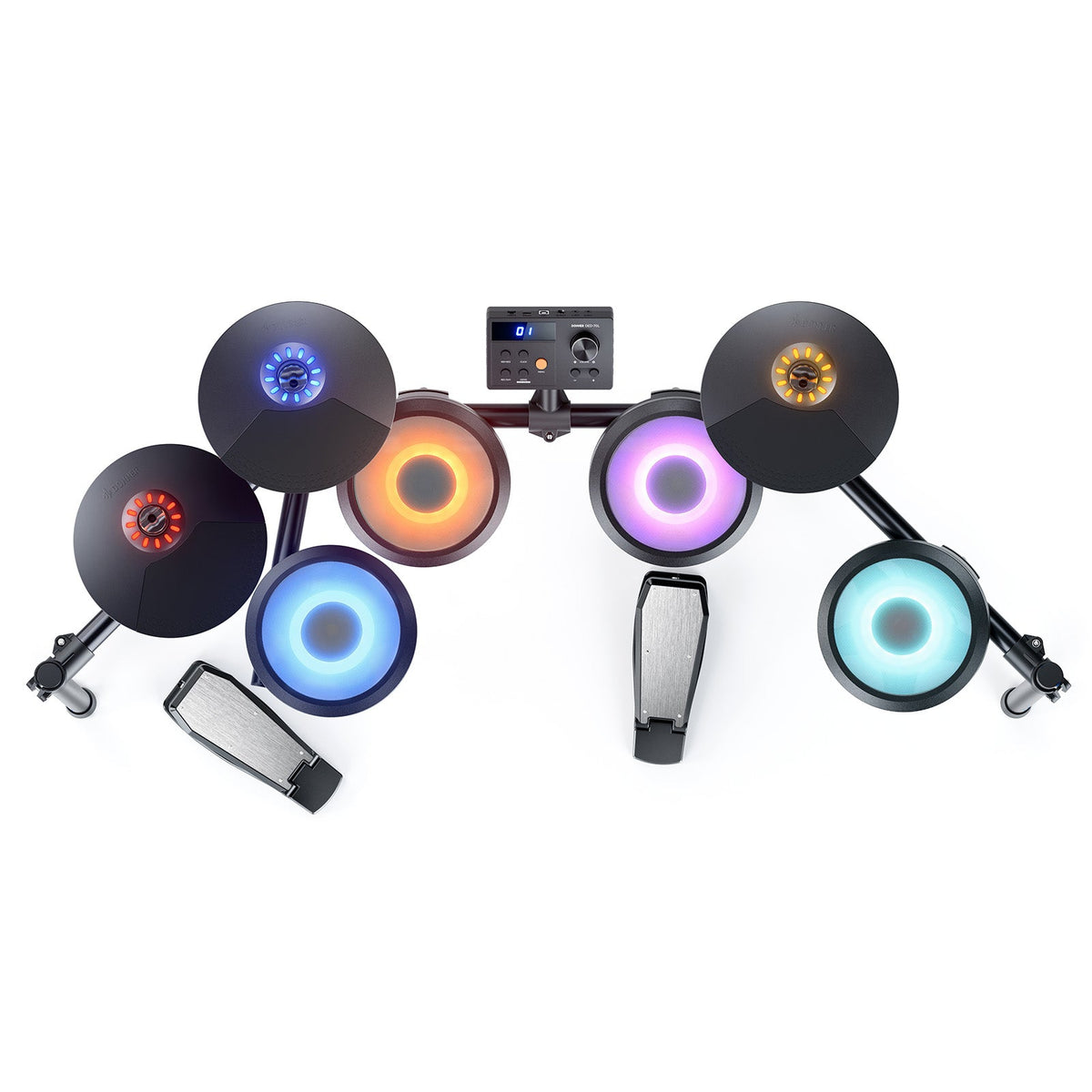 Donner DED-70L Beginner Electronic Drum Set with LED Light
