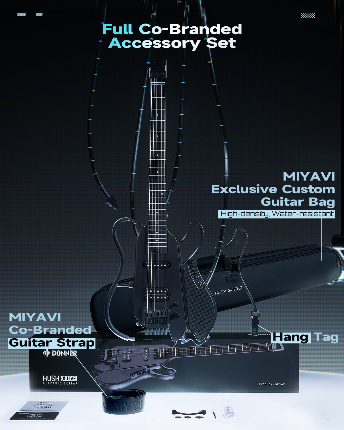 Donner HUSH X LIVE Travel Guitar (MIYAVI Edition Available)