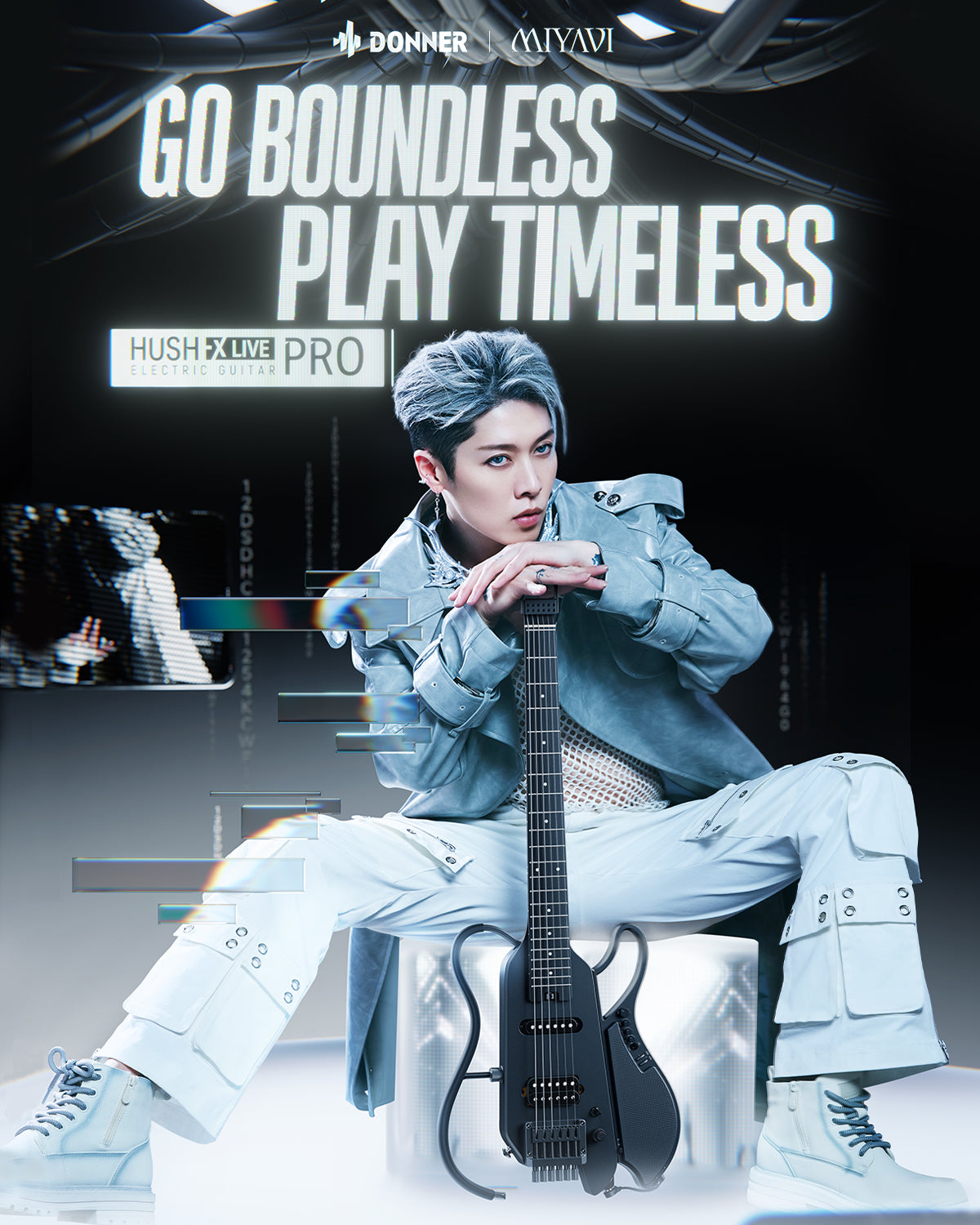 Donner HUSH X LIVE Travel Guitar (MIYAVI Edition Available)