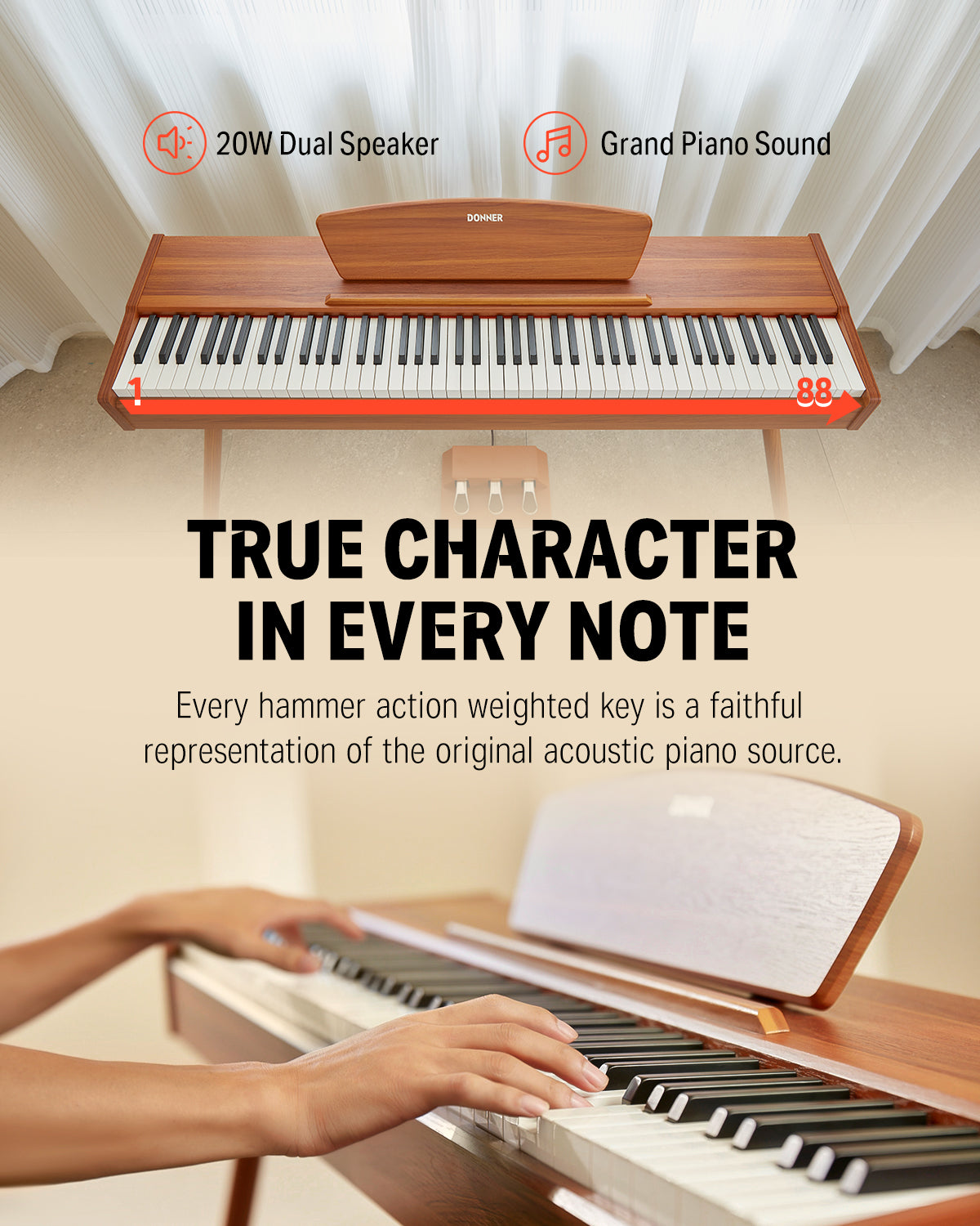 Donner DDP-80 Wooden Digital Piano