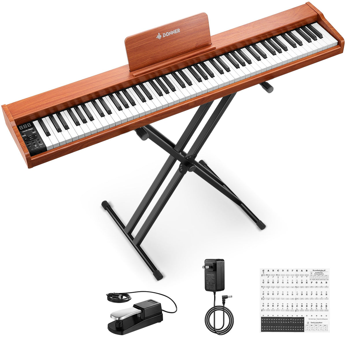Donner DEP-1S Digital Piano Kit with X-Stand