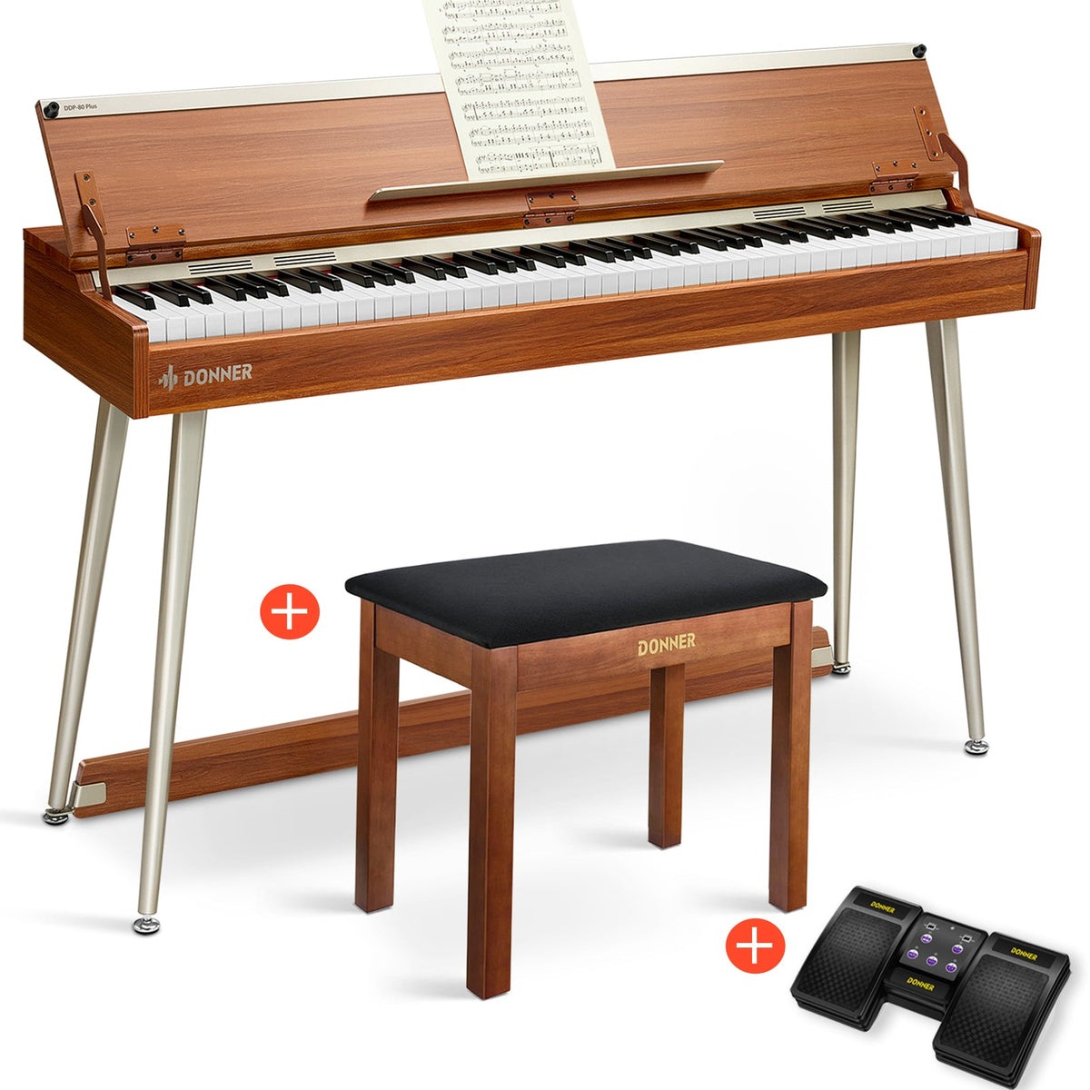 Donner DDP-80 PLUS Digital Piano with Cover