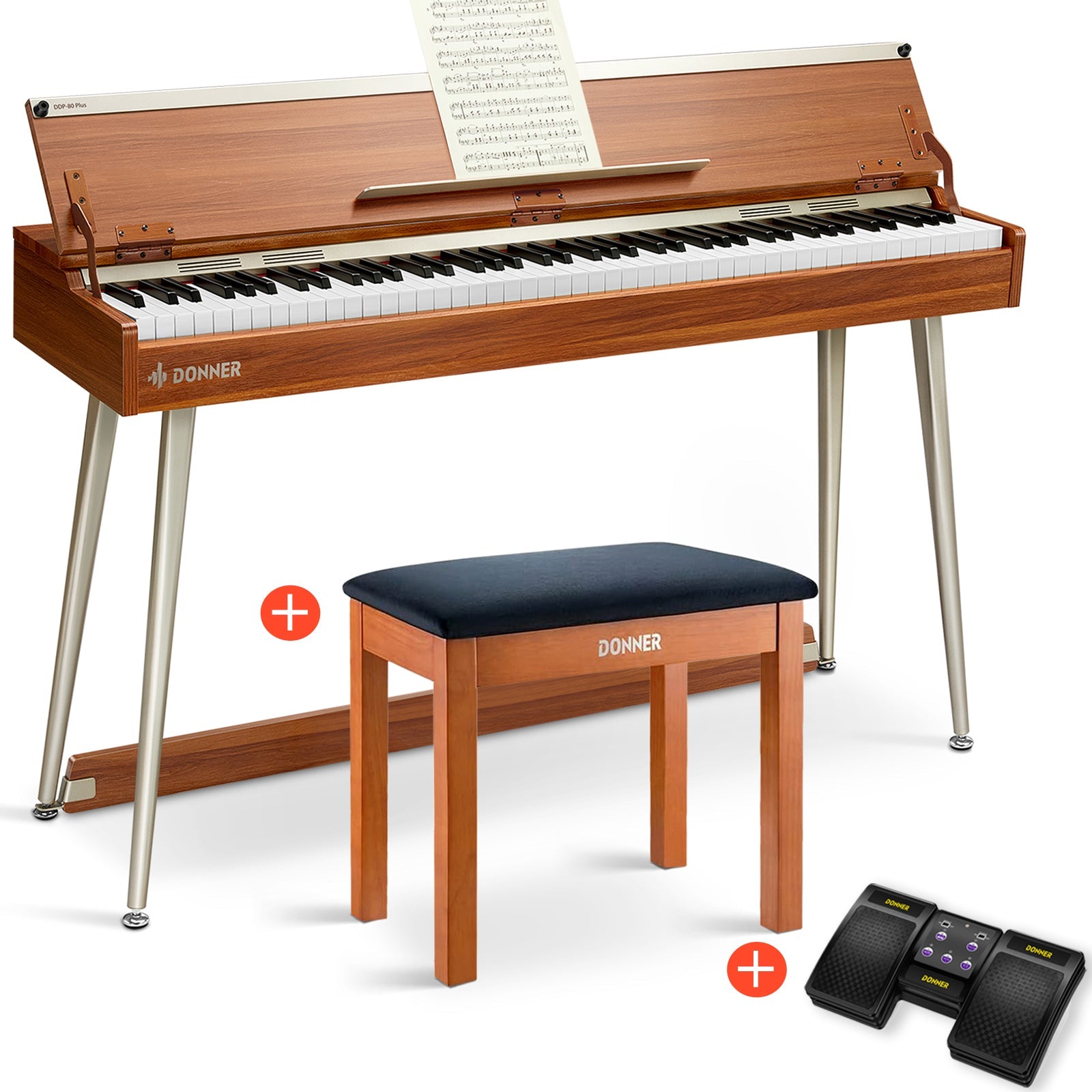 Donner DDP-80 PLUS Digital Piano with Cover