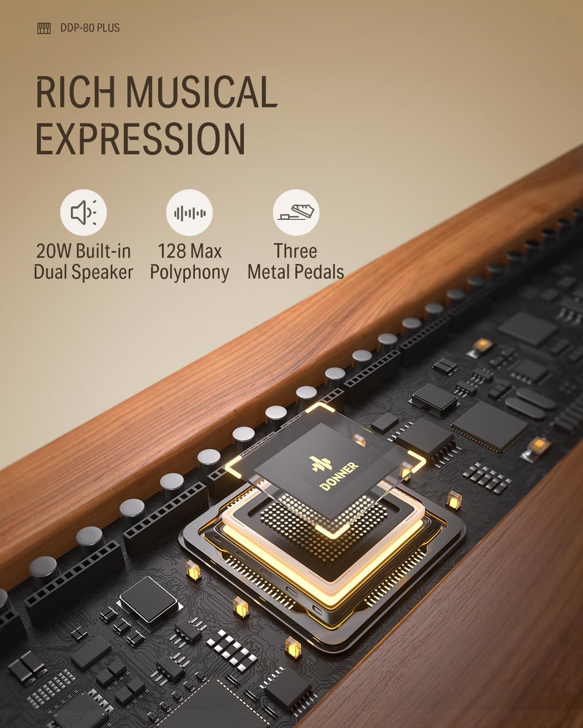 Donner DDP-80 PLUS Digital Piano with Cover