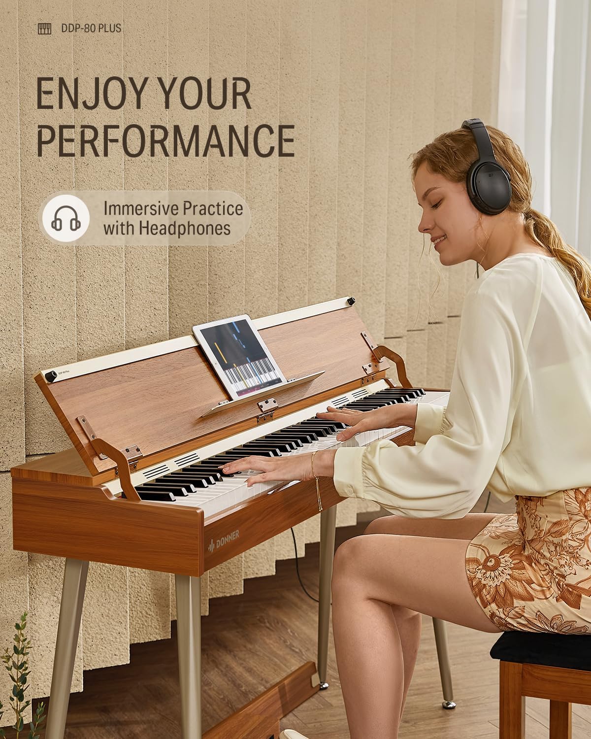 Donner DDP-80 PLUS Digital Piano with Cover