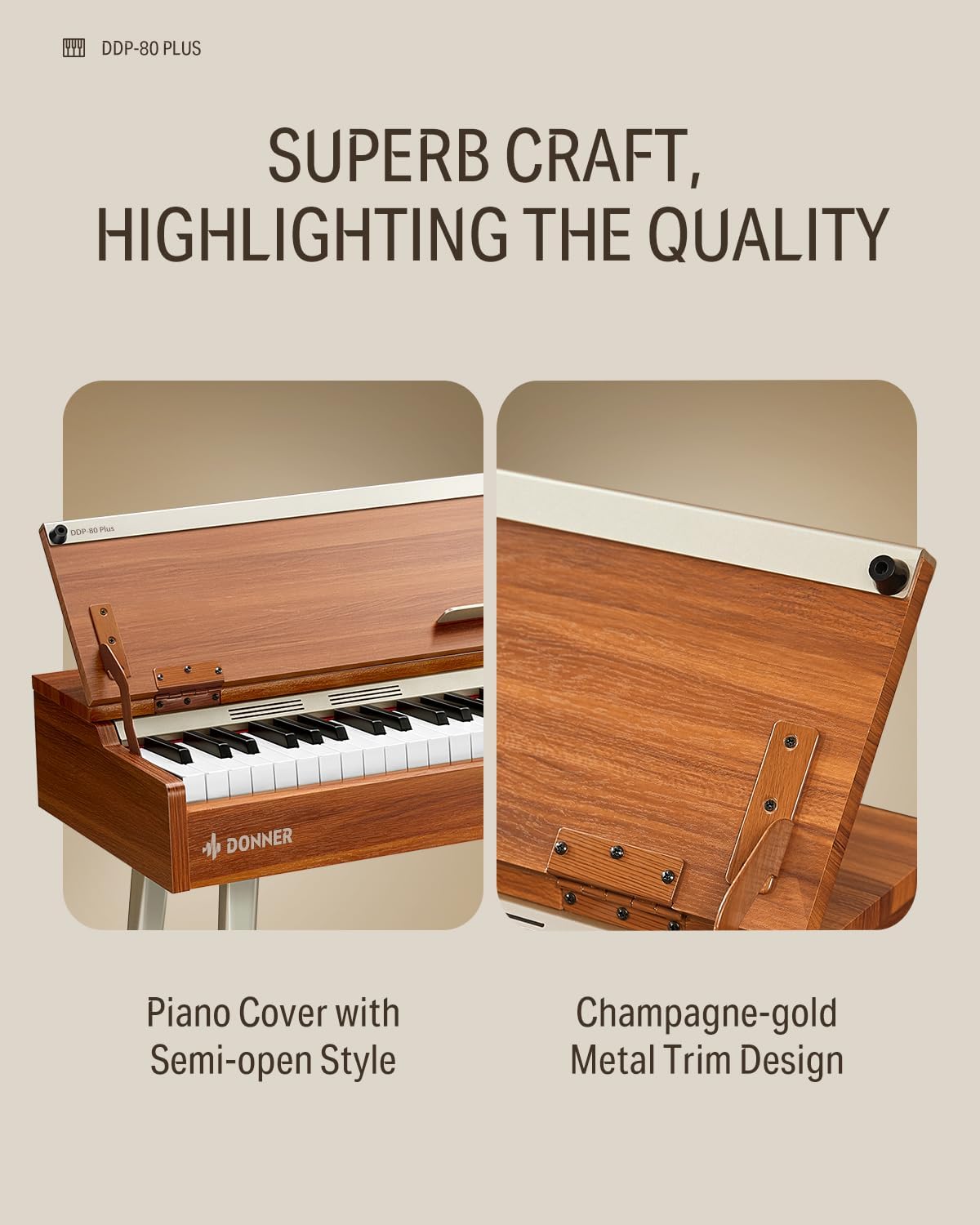 Donner DDP-80 PLUS Digital Piano with Cover