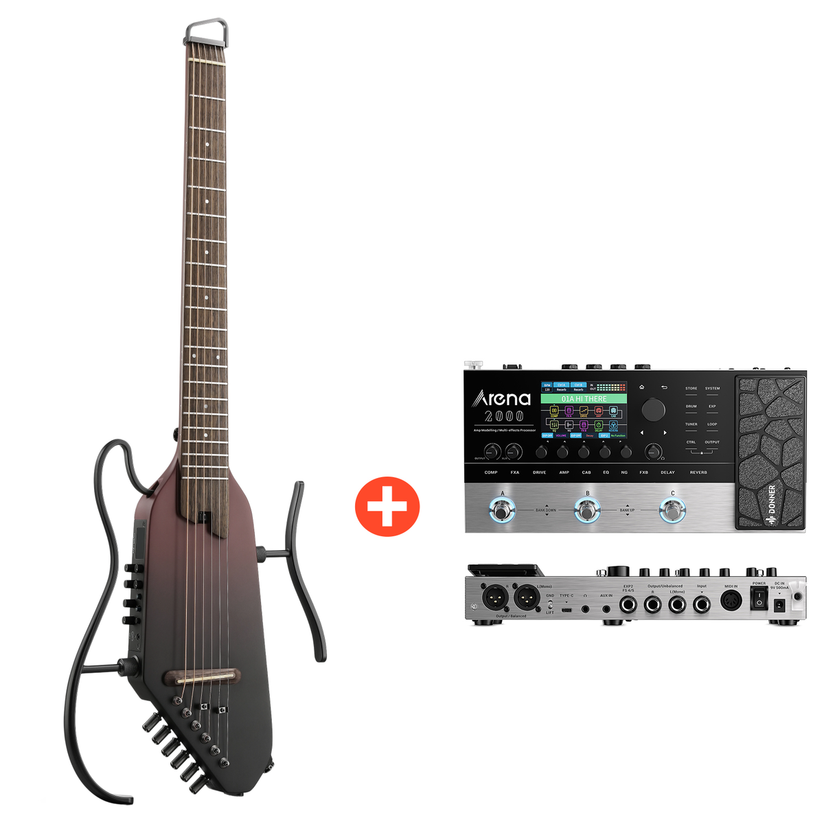 Donner HUSH I PRO Acoustic-Electric Travel Guitar