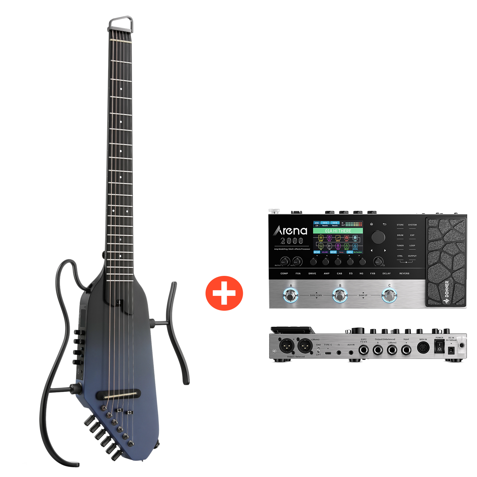 Donner HUSH I PRO Acoustic-Electric Travel Guitar