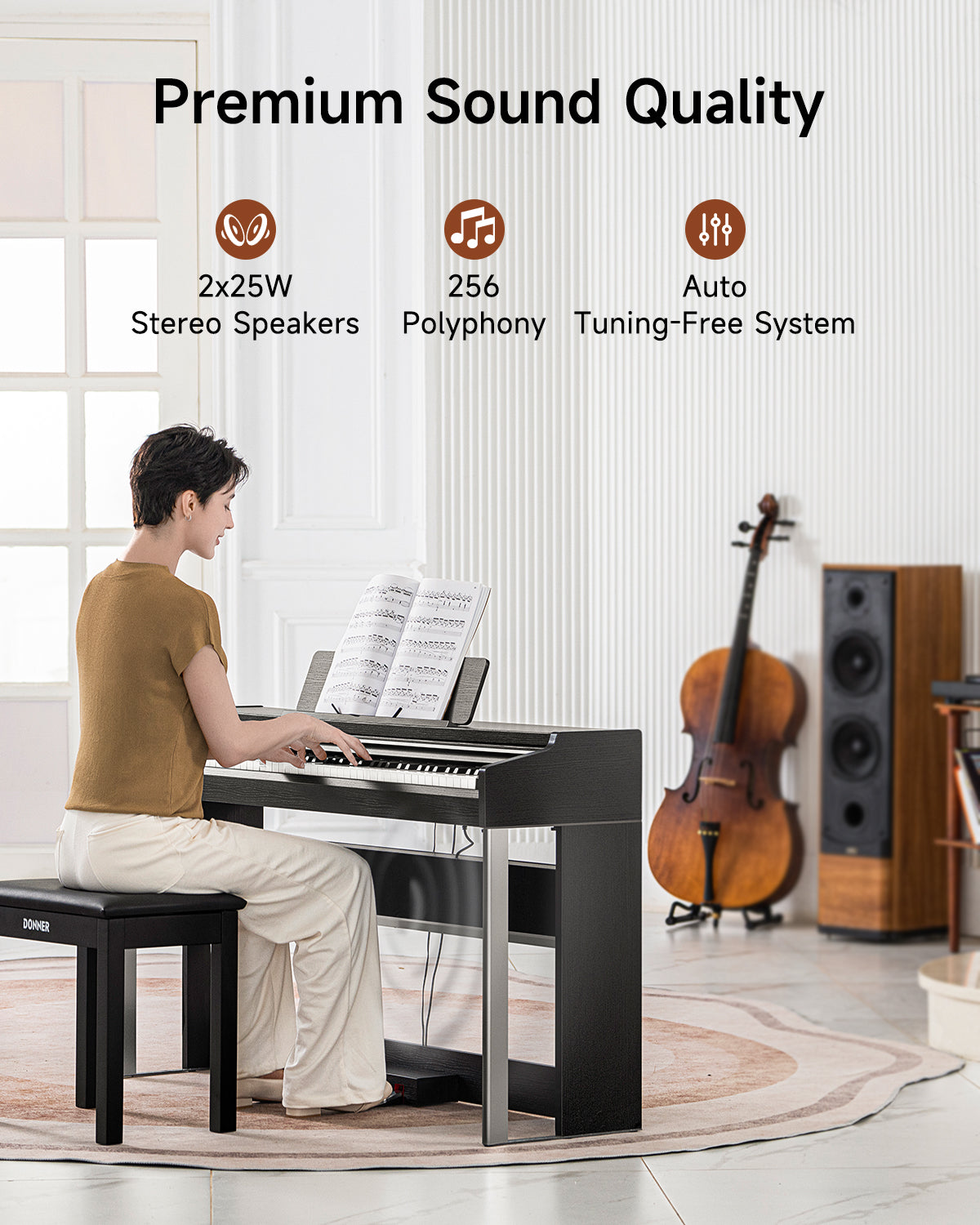 Donner DDP-200 PRO Digital Piano with Touchscreen