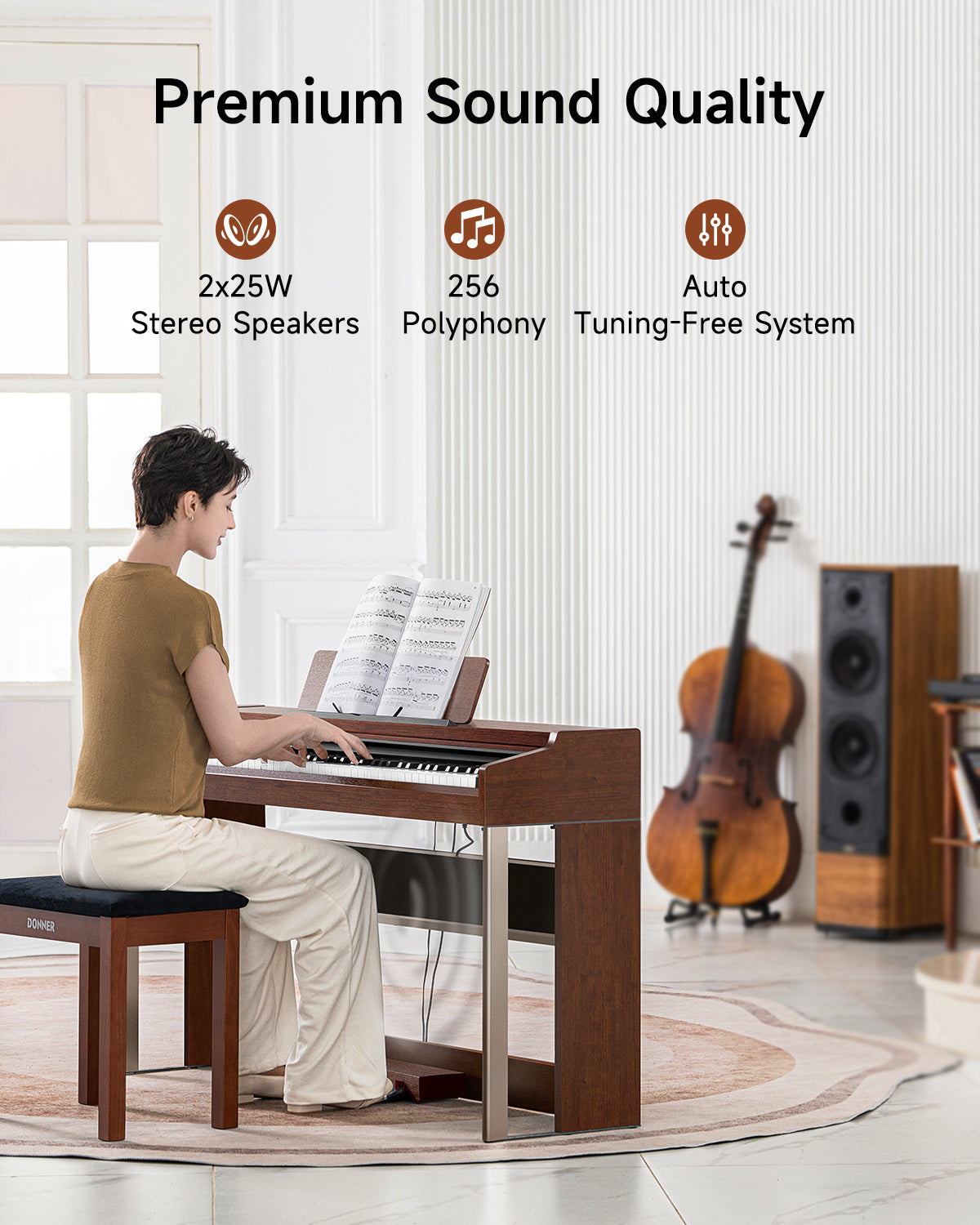 Donner DDP-200 PRO Digital Piano with Touchscreen