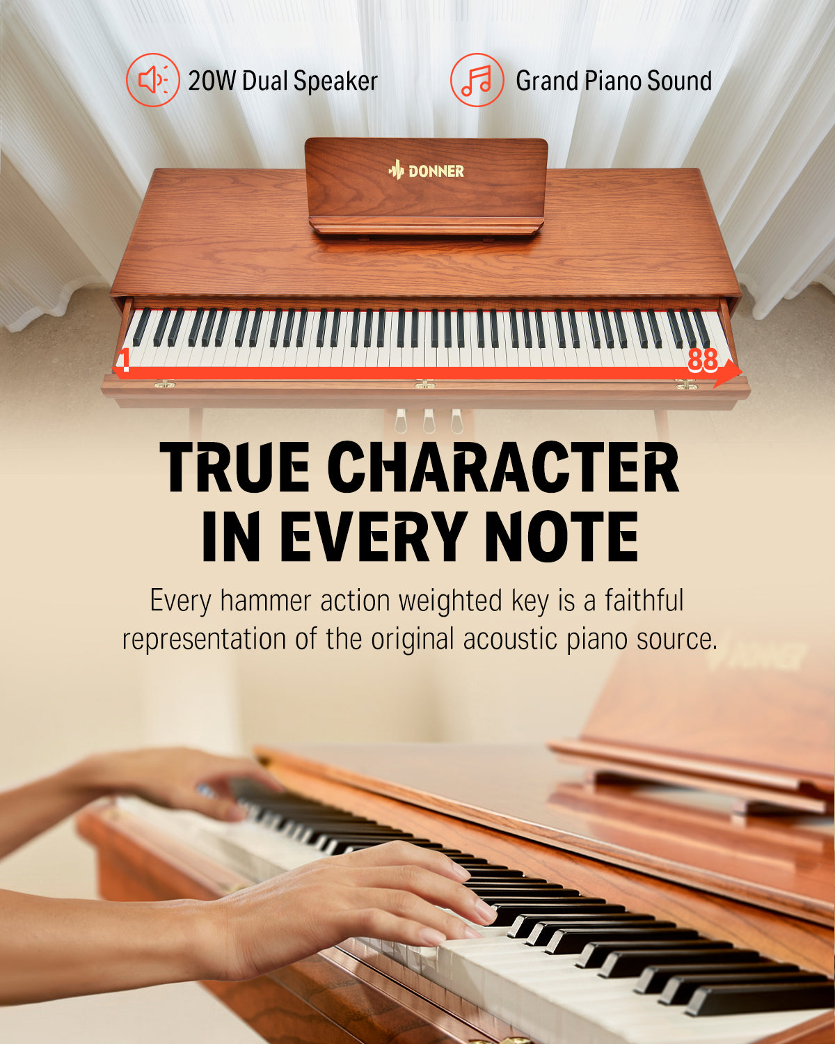 Donner DDP-80 PRO Solid Wood Digital Piano