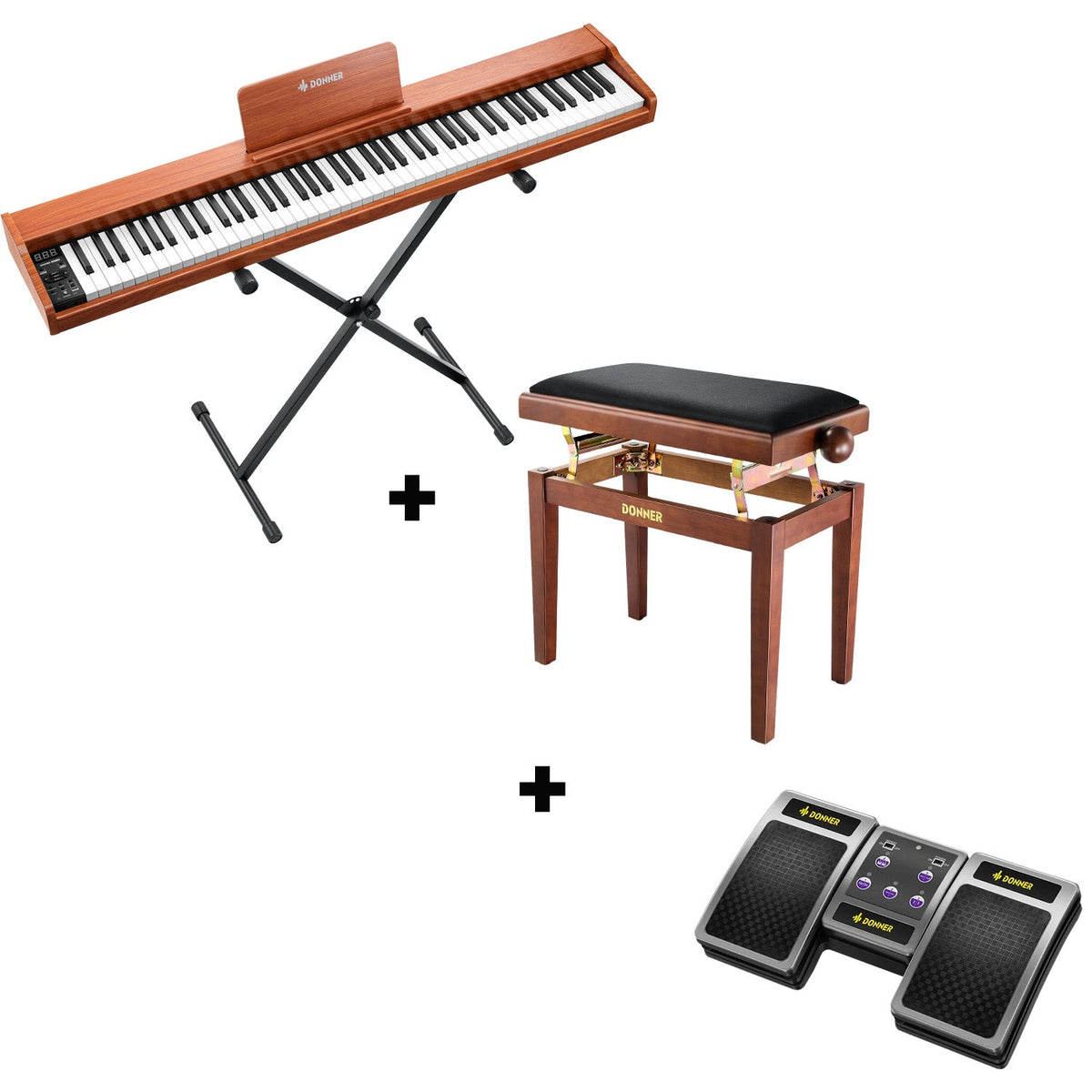 Donner DEP-1S Digital Piano Kit with X-Stand
