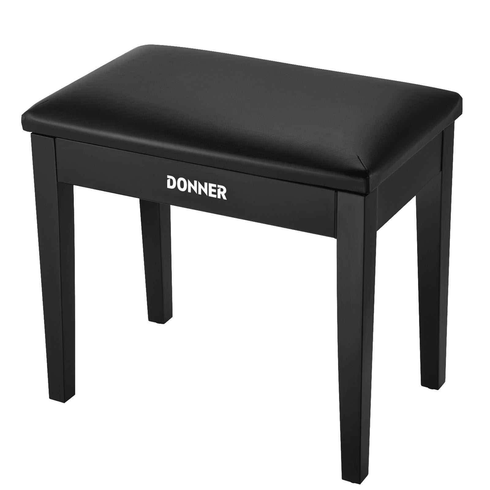 Donner DKB-10 Solid Wood Piano Bench with Storage Black